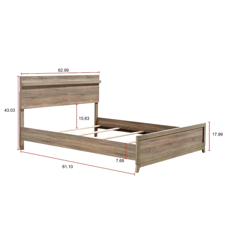 Daemon 6 Piece Light Brown Panel Bedroom Set