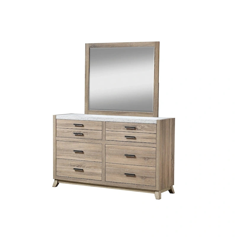 Daemon 6 Piece Light Brown Panel Bedroom Set