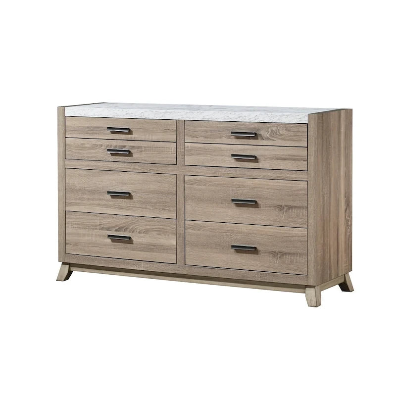 Daemon 6 Piece Light Brown Panel Bedroom Set