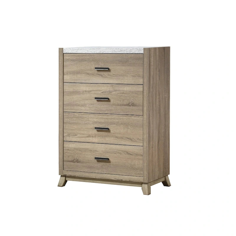 Daemon 6 Piece Light Brown Panel Bedroom Set
