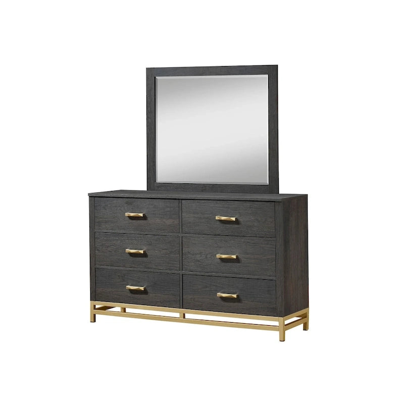 Wedro 4 Piece Dark Brown Rustic Panel Bedroom Set