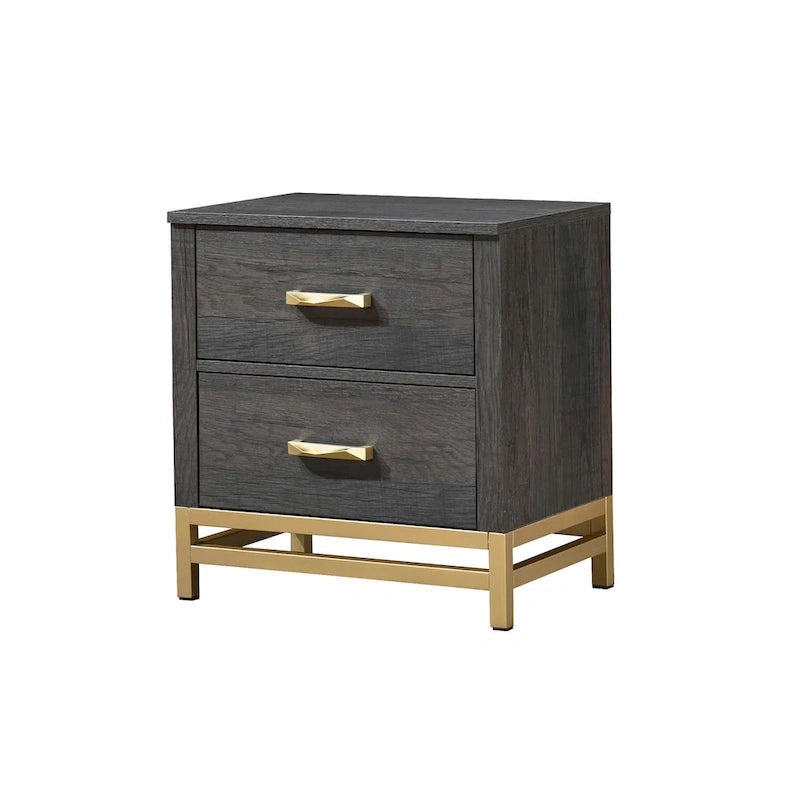 Wedro 4 Piece Dark Brown Rustic Panel Bedroom Set