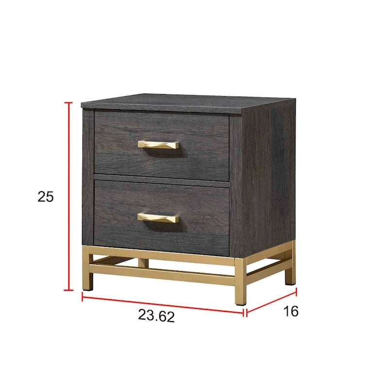 Wedro 4 Piece Dark Brown Rustic Panel Bedroom Set