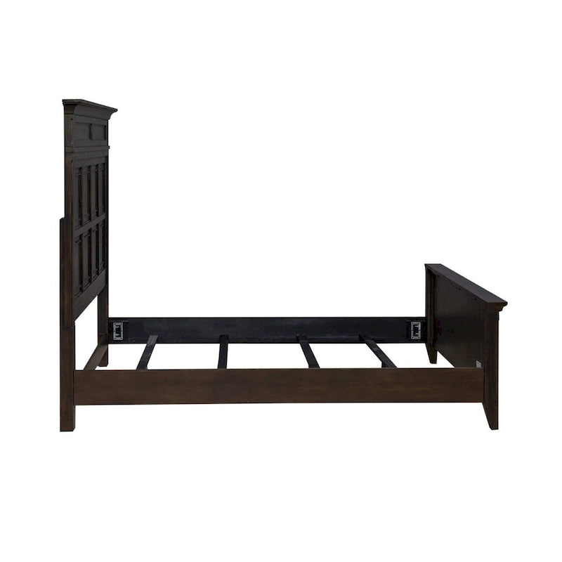Paradise Valley Saddle Brown Panel Bed, Dresser and Mirror Set