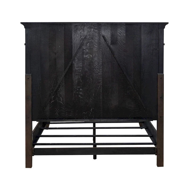 Paradise Valley Saddle Brown Panel Bed, Dresser and Mirror Set