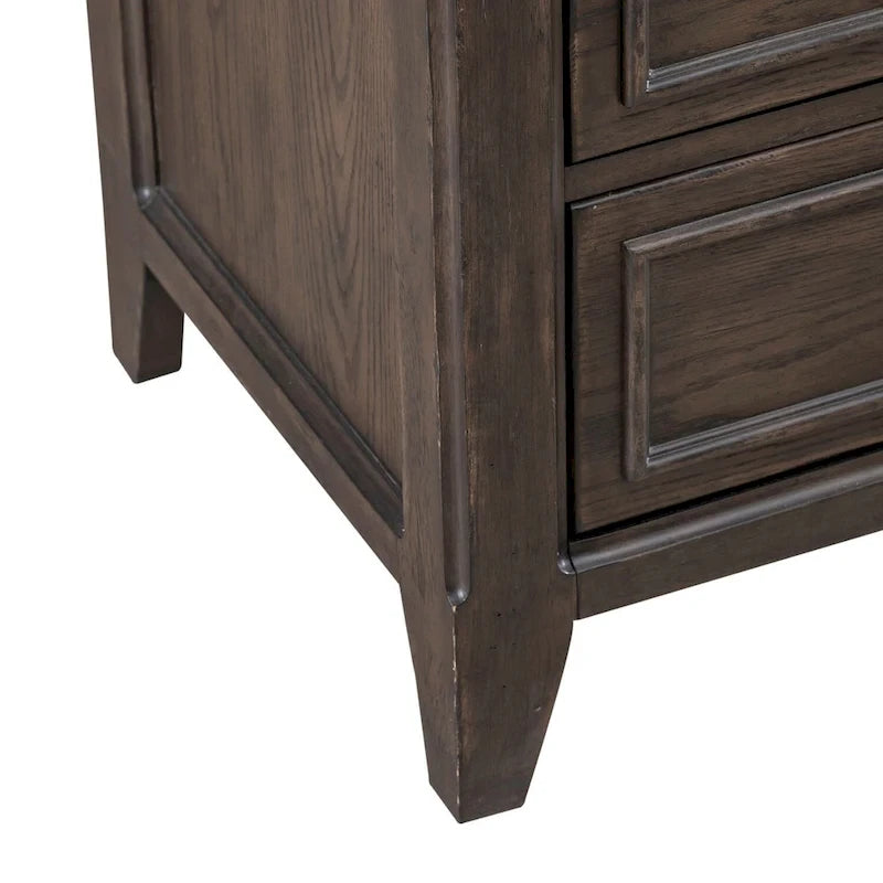 Paradise Valley Saddle Brown Panel Bed, Dresser and Mirror Set