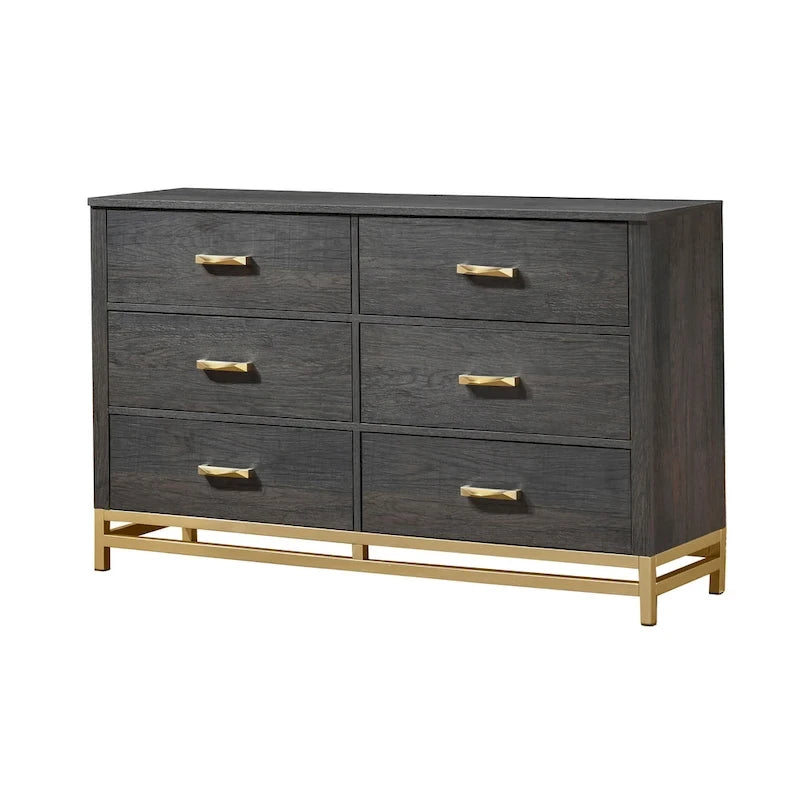 Wedro 5 Piece Dark Brown Rustic Panel Bedroom Set