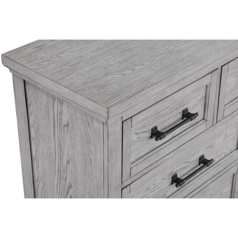 Debra 6 Piece Gray Panel Bench Footboard Bedroom Set
