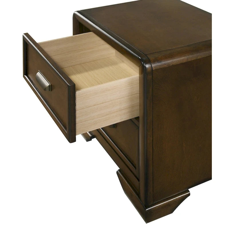 Jimmy 4 Piece Brown Beige Upholstered Panel Bedroom Set