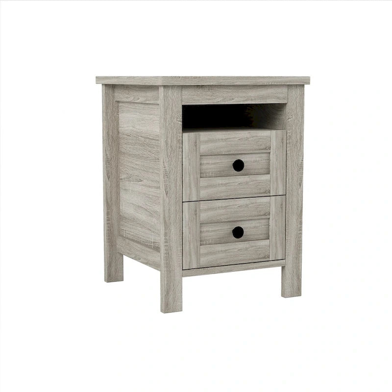 3-Pieces Bedroom Sets Farmhouse Platform Bed with Nightstand and Dresser