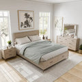 Furniture of America Drayden Transitional Oak Solid Wood 5-Piece Bedroom Set