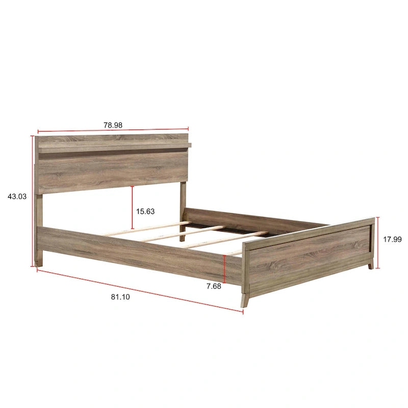 Daemon 4 Piece Light Brown Panel Bedroom Set