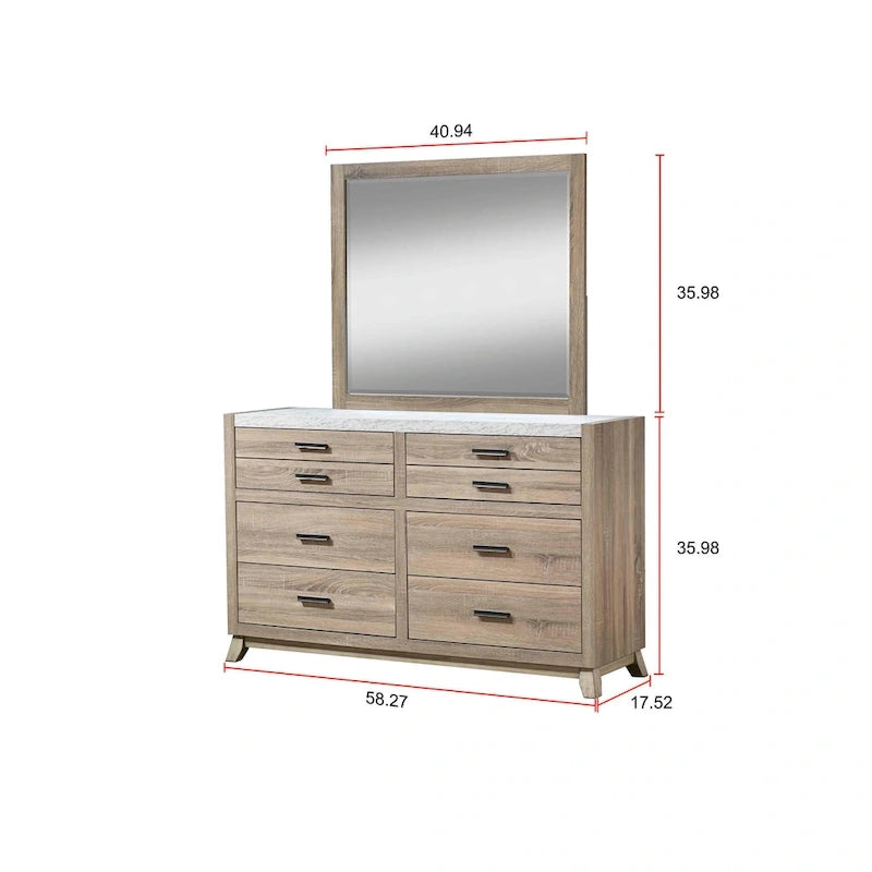 Daemon 4 Piece Light Brown Panel Bedroom Set