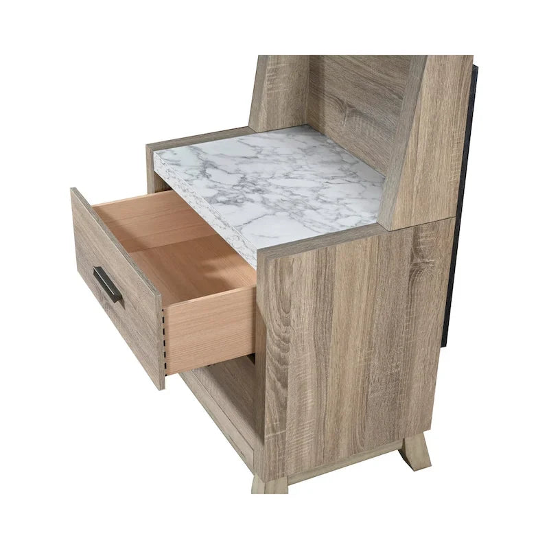 Daemon 4 Piece Light Brown Panel Bedroom Set