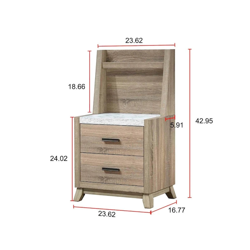 Daemon 4 Piece Light Brown Panel Bedroom Set