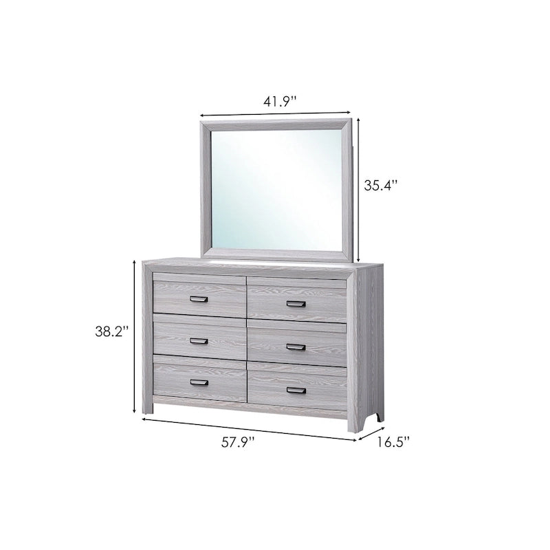 Essa 4 Piece Gray Panel Bedroom Set