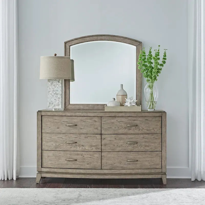 Avalon Burnished Beige Oak King Upholstered Storage Bed Bedroom Set
