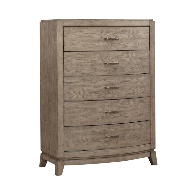 Avalon Burnished Beige Oak King Upholstered Storage Bed Bedroom Set