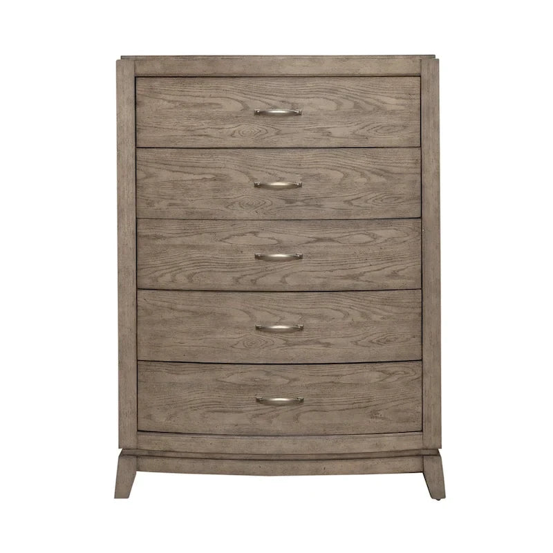 Avalon Burnished Beige Oak King Upholstered Storage Bed Bedroom Set