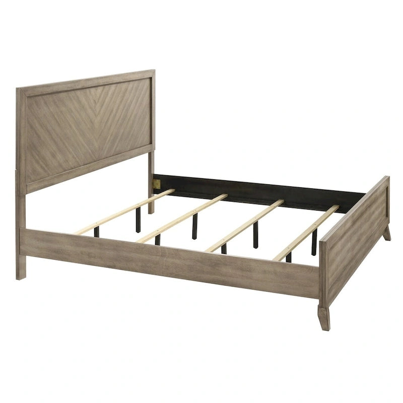 Roundhill Furniture Arena 3-Piece Contemporary Wood Bedroom Set: Panel Bed and 2 Nightstands in Antique Gray