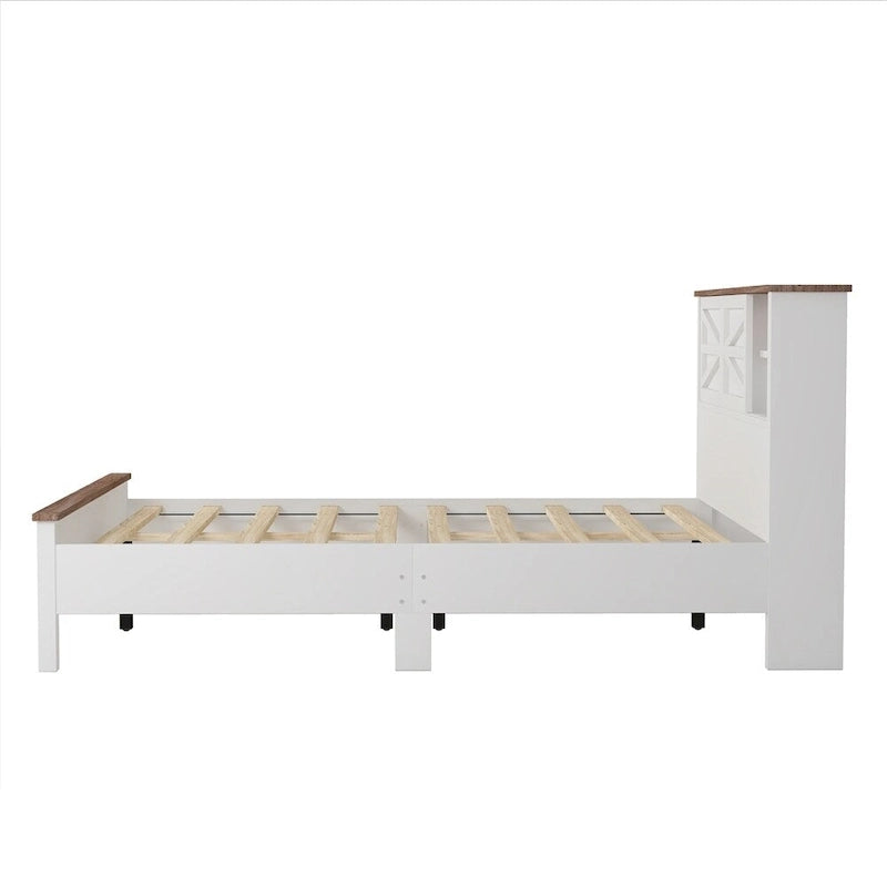 Bedroom Sets Full Size Platform Bed with Charging Station,Nightstand,Dresser(Set of 3)