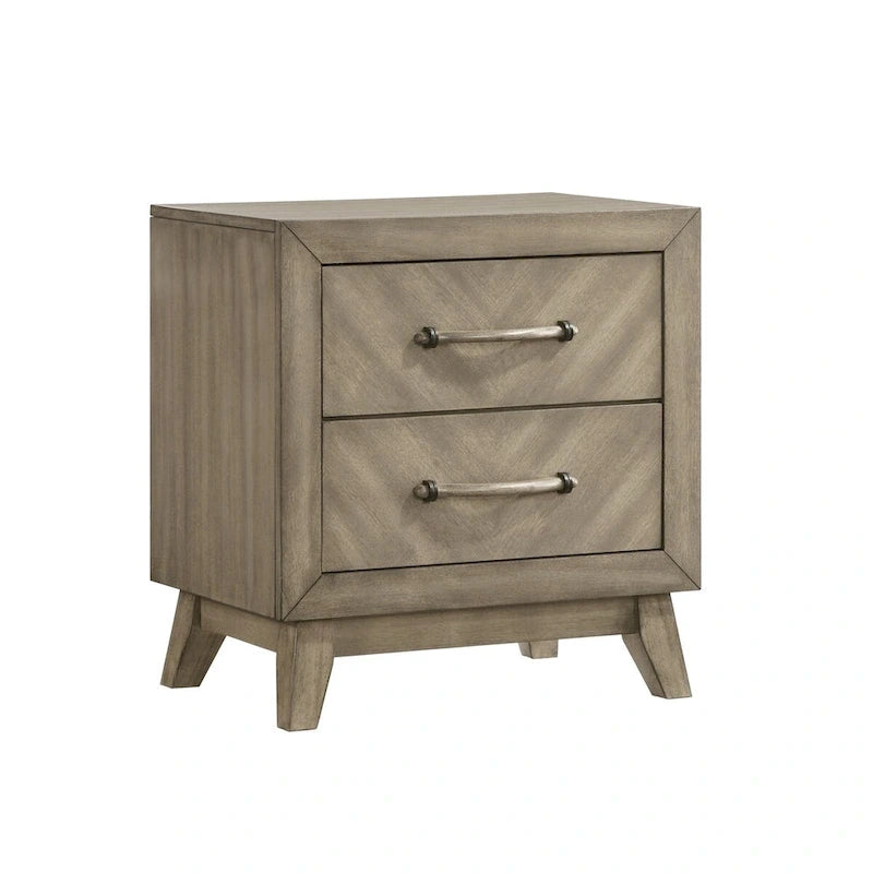 Roundhill Furniture Arena Contemporary Wood Bedroom Set: Panel Bed, Dresser, Mirror, 2 Nightstands, Chest in Antique Gray