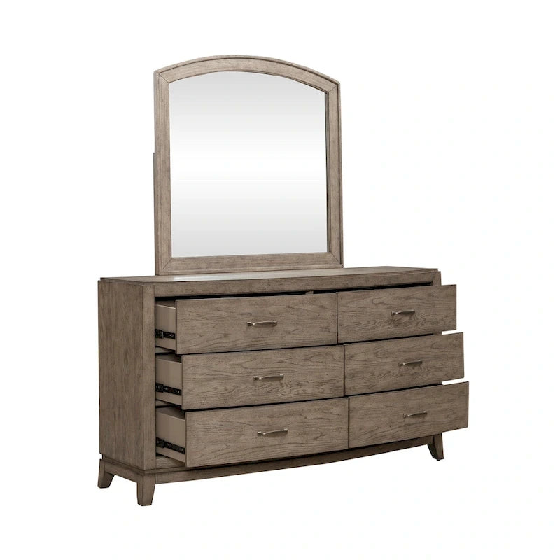 Avalon Burnished Beige Oak King Panel Storage Bed Bedroom Set
