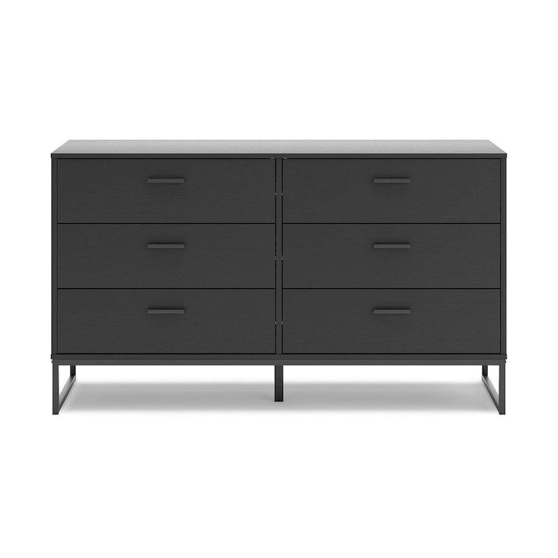 Signature Design by Ashley Socalle Black Panel Headboard with Dresser and Nightstand