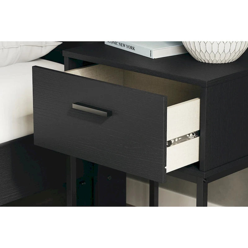 Signature Design by Ashley Socalle Black Panel Headboard with Dresser and Nightstand