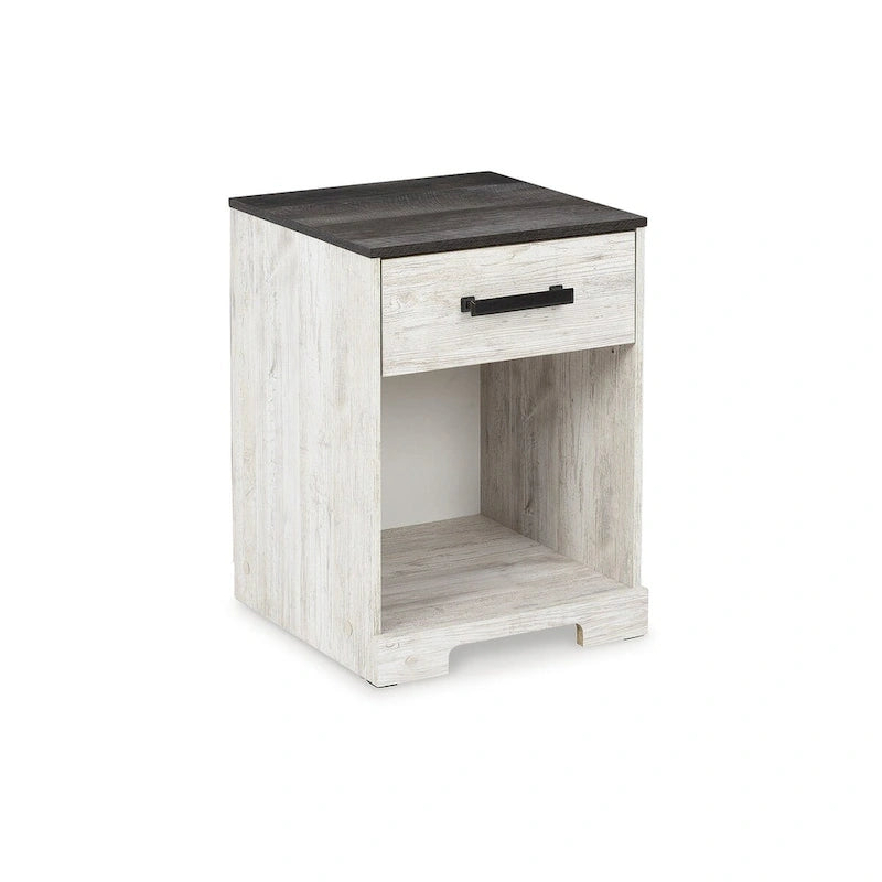 Signature Design by Ashley Shawburn Whitewash Platform Bed with 2 Nightstands