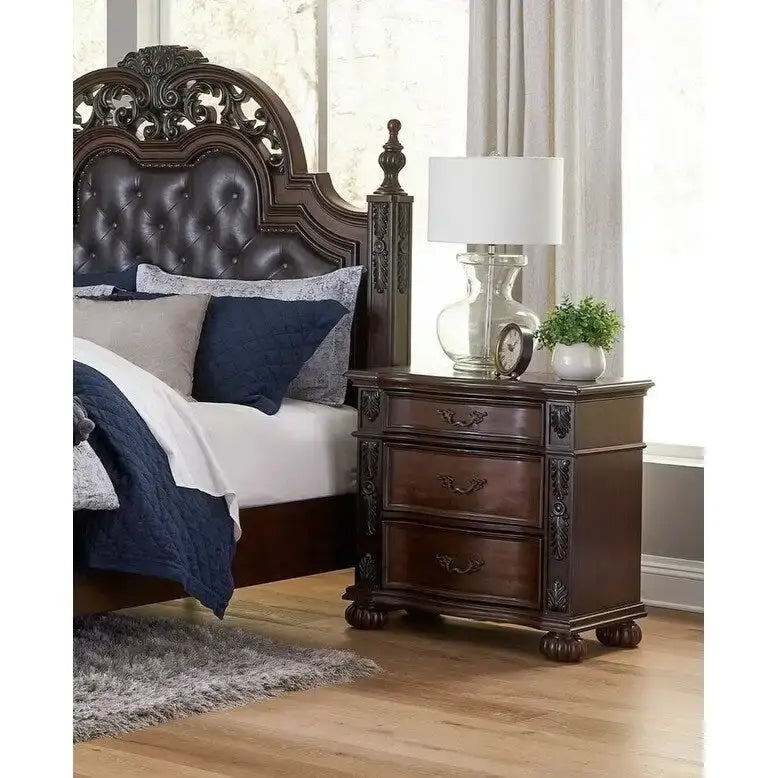 Formal Traditional Bedroom 5pc Set Cherry Finish