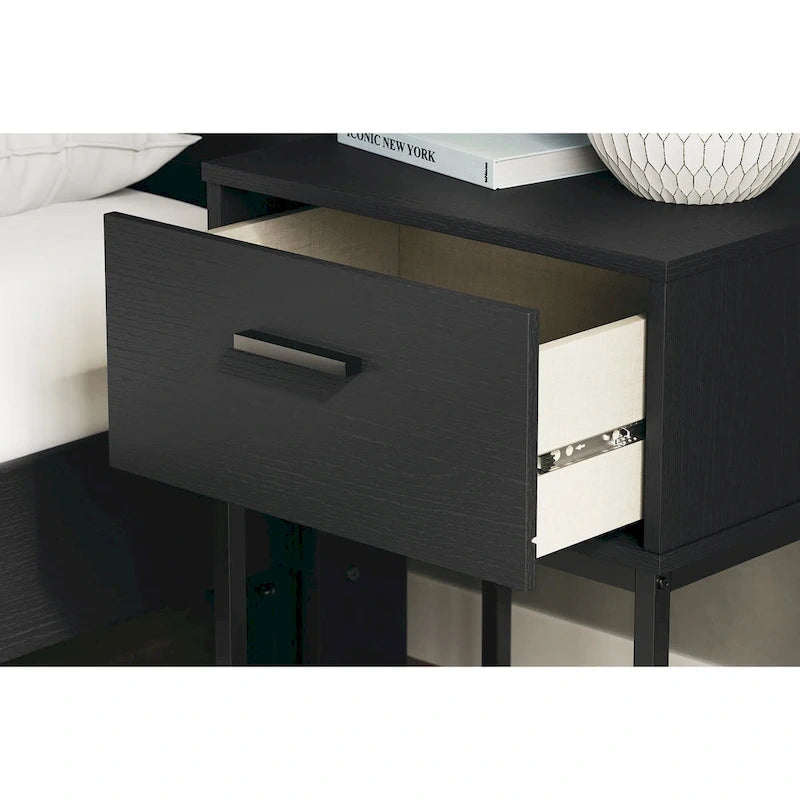 Signature Design by Ashley Socalle Black Panel Headboard with 2 Nightstands