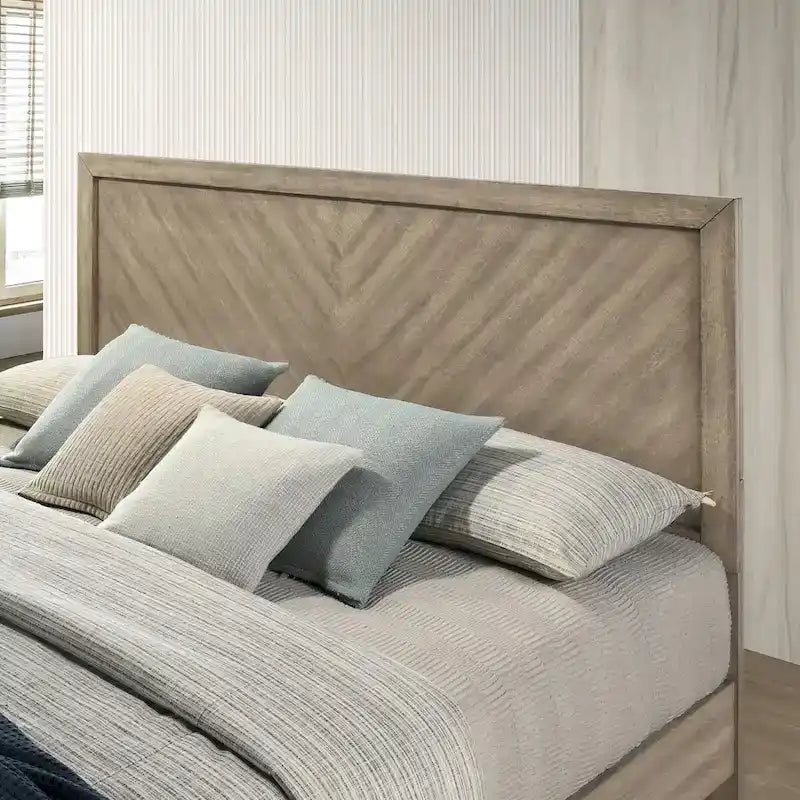 Roundhill Furniture Arena Contemporary Wood Bedroom Set: Panel Bed, Dresser, Mirror, Nightstand, Chest in Antique Gray