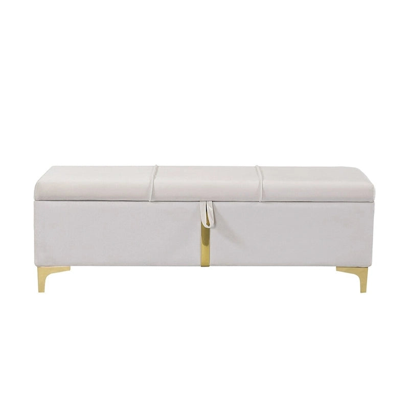 Queen Size Upholstered Platform Bed with Storage Ottoman 2-Pieces Bedroom Sets