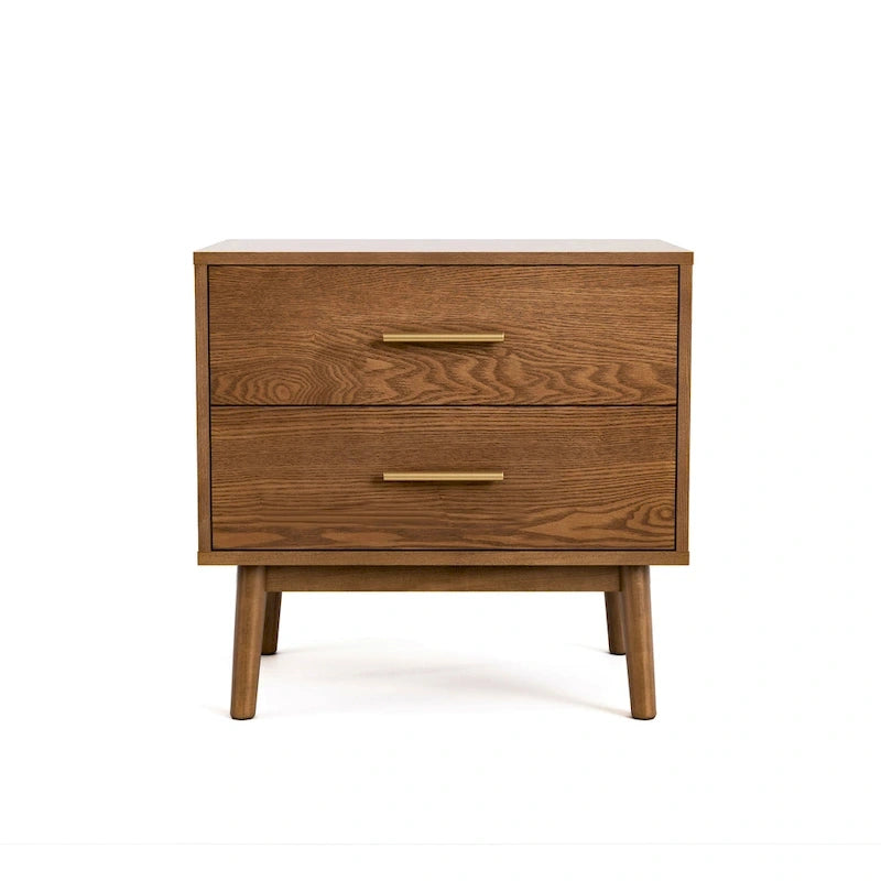 Furniture of America Beau Midcentury 3-Piece Walnut Low Profile Wood Bedroom Set