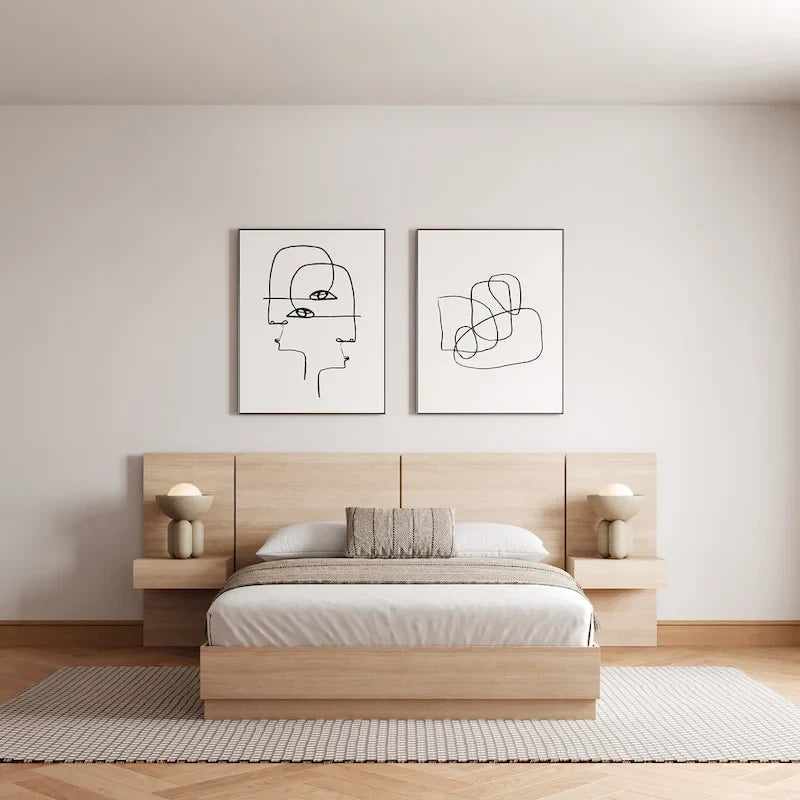 Milano 4-Piece Bedroom Set with Floating Nightstand Extension Panel