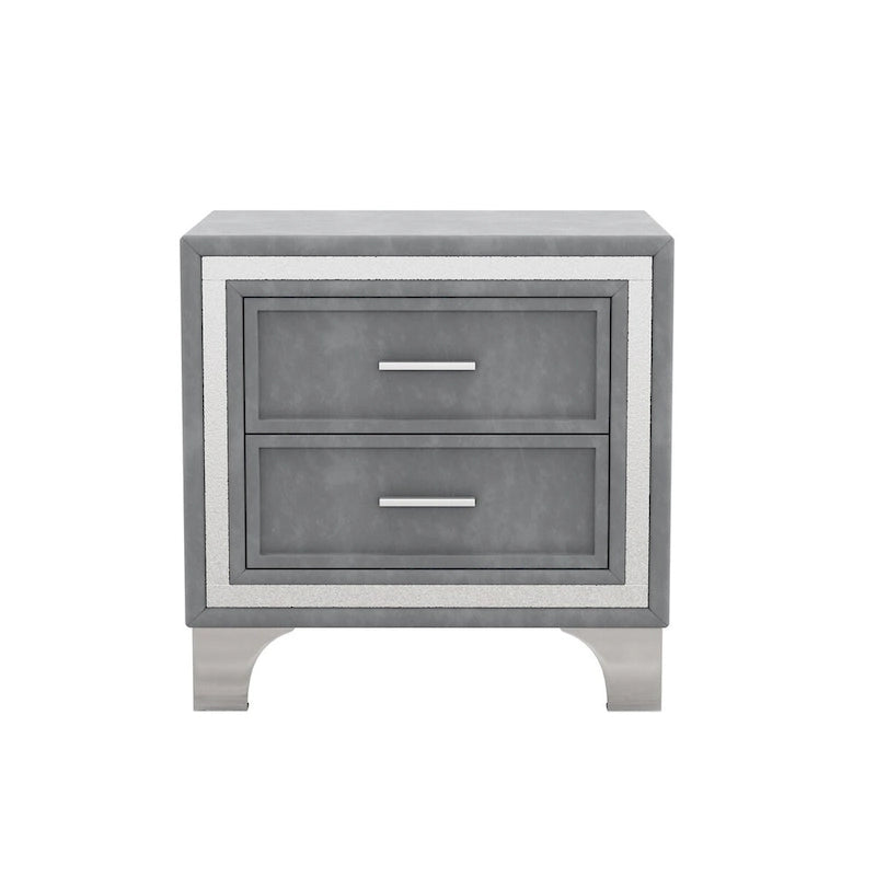 3-Pieces Bedroom Sets with Queen Size Upholstered Platform Bed and Two Nightstands