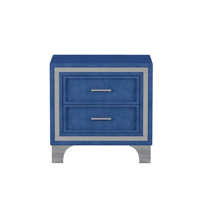 3-Pieces Bedroom Sets with Queen Size Upholstered Platform Bed and Two Nightstands