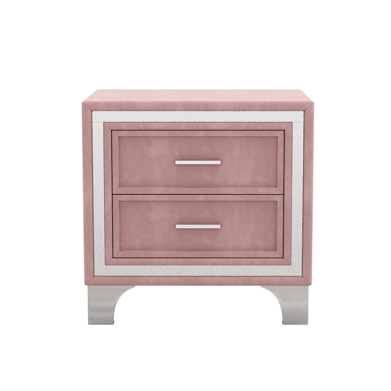 3-Pieces Bedroom Sets with Queen Size Upholstered Platform Bed and Two Nightstands