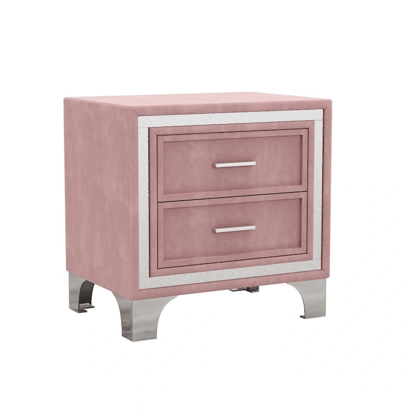 3-Pieces Bedroom Sets with Queen Size Upholstered Platform Bed and Two Nightstands