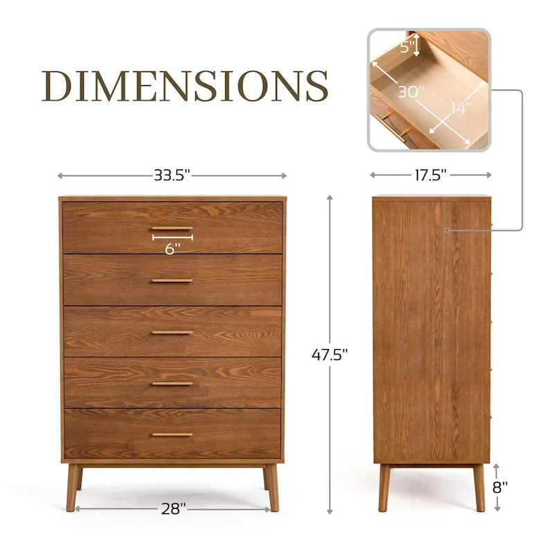 Furniture of America Beau Midcentury 6-Piece Walnut Queen Bedroom Set