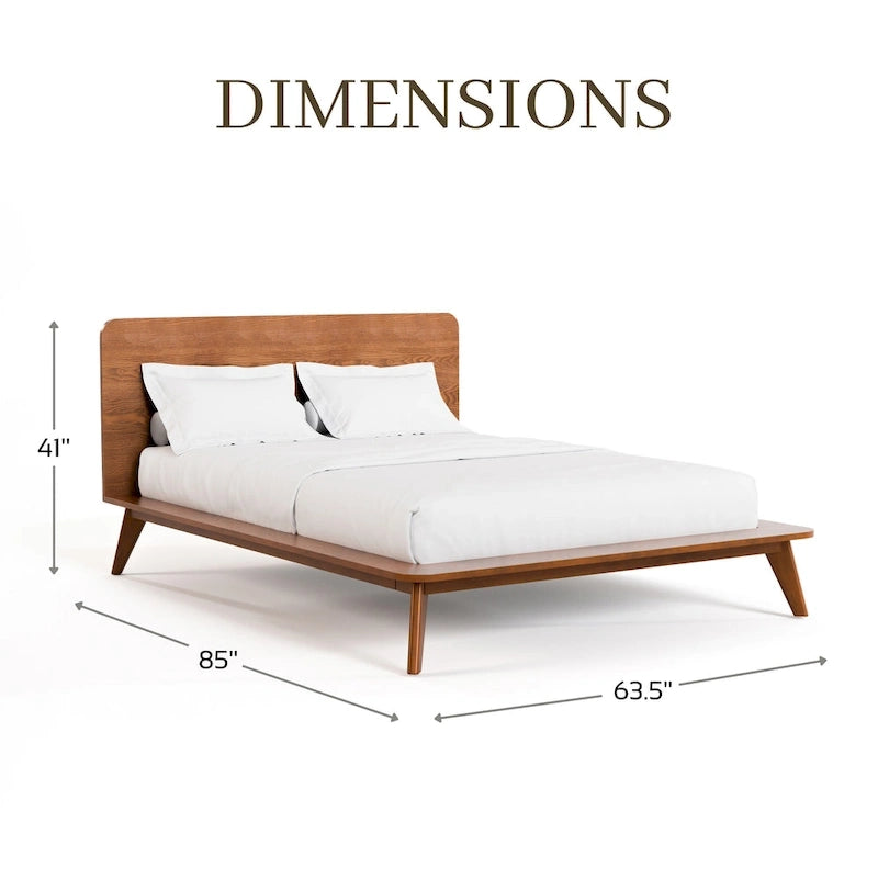 Furniture of America Beau Midcentury 5-Piece Walnut Low Profile Queen Bedroom Set