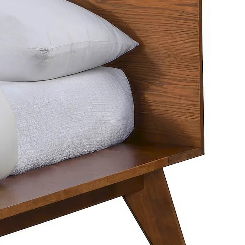 Furniture of America Beau Midcentury 5-Piece Walnut Low Profile Queen Bedroom Set