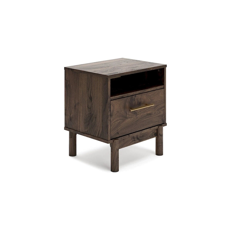 Signature Design by Ashley Calverson Mocha Platform Bed with 2 Nightstands