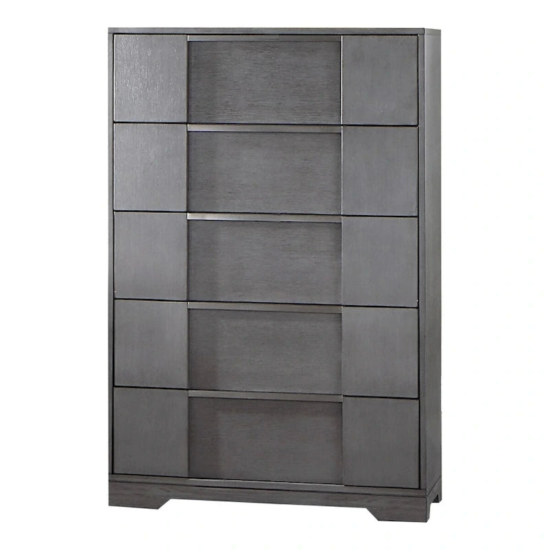 Furniture of America Tona Contemporary 6-Piece Grey Wood Storage Platform Bedroom Set with LED Lights