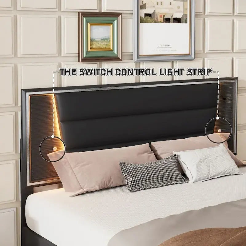 3-Pieces Bedroom Sets Queen Size Upholstered Bed