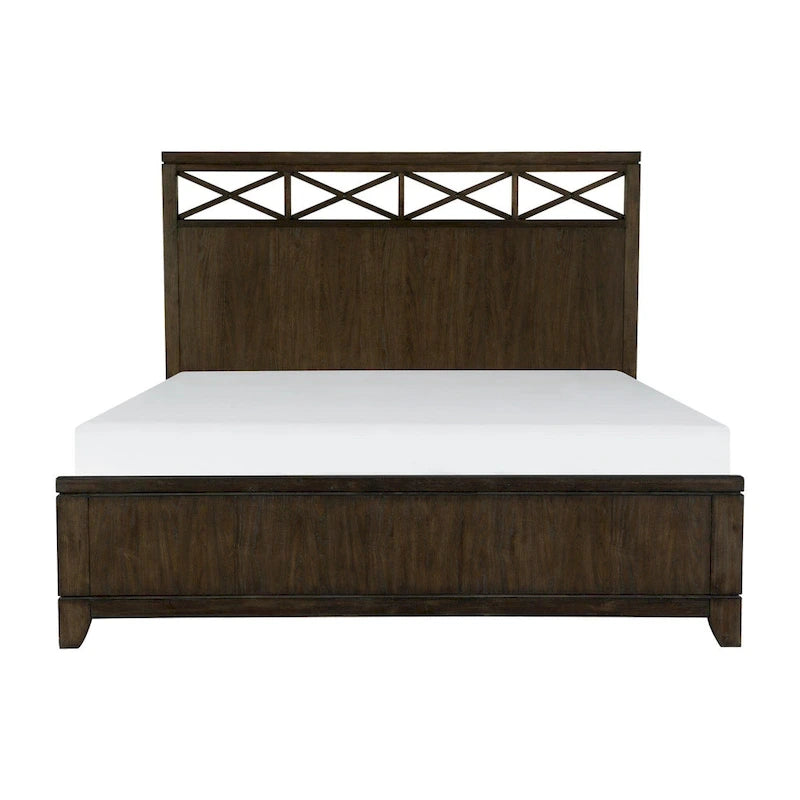 Modern Contemporary Dark Brown 3pc Bedroom Set Bed Nightstand Chest