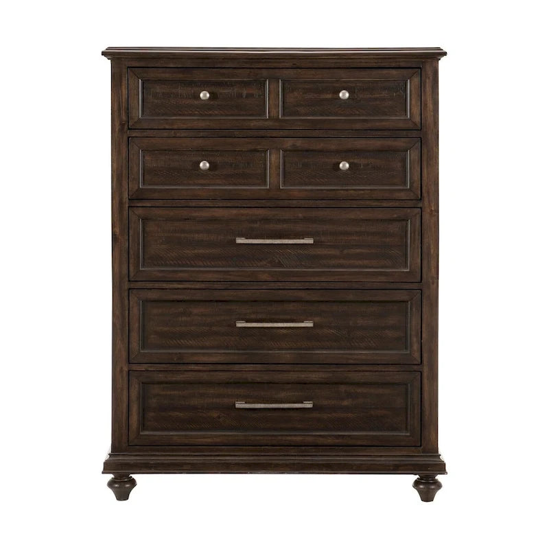 Driftwood Charcoal Finish Bedroom 3pc Bed Nightstand Chest Set