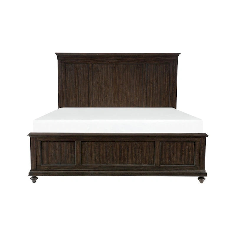 Driftwood Charcoal Finish Bedroom 3pc Bed Nightstand Chest Set