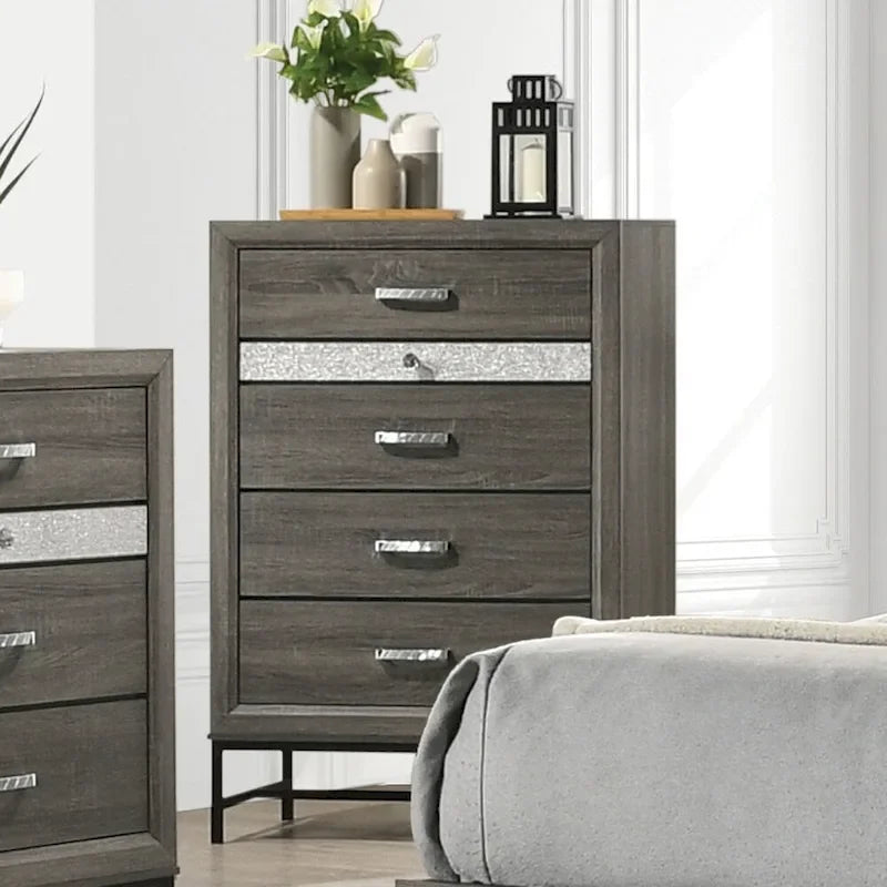 Furniture of America Heinisk Contemporary Grey 6-Piece Platform Bedroom Set